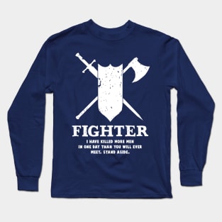 Funny Fighter Gamer D20 Dice Dungeon Dragons Gaming Gift Long Sleeve T-Shirt